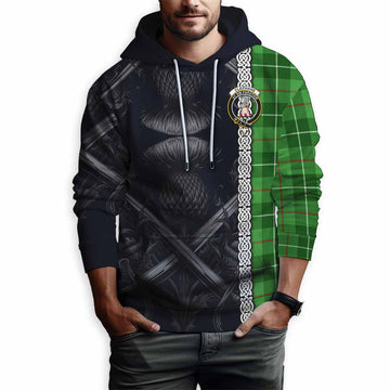 Clephane (Clephan) Tartan Hoodie with Family Crest Cross Sword Thistle Celtic Vibes Pullover Hoodie - Tartan Vibes Clothing