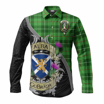 Clephane (Clephan) Tartan Family Crest Long Sleeve Button Shirt Lion Rampant Royal Thistle Shield Celtic Inspired Men's Shirt S - Tartan Vibes Clothing
