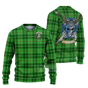 Clephane (Clephan) Tartan Ugly Sweater with Family Crest Celtic Skull Style Unisex - Tartan Vibes Clothing