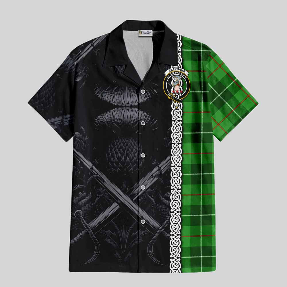 Clephane (Clephan) Tartan Hawaiian Shirt with Family Crest Cross Sword Thistle Celtic Vibes Kid - Tartan Vibes Clothing
