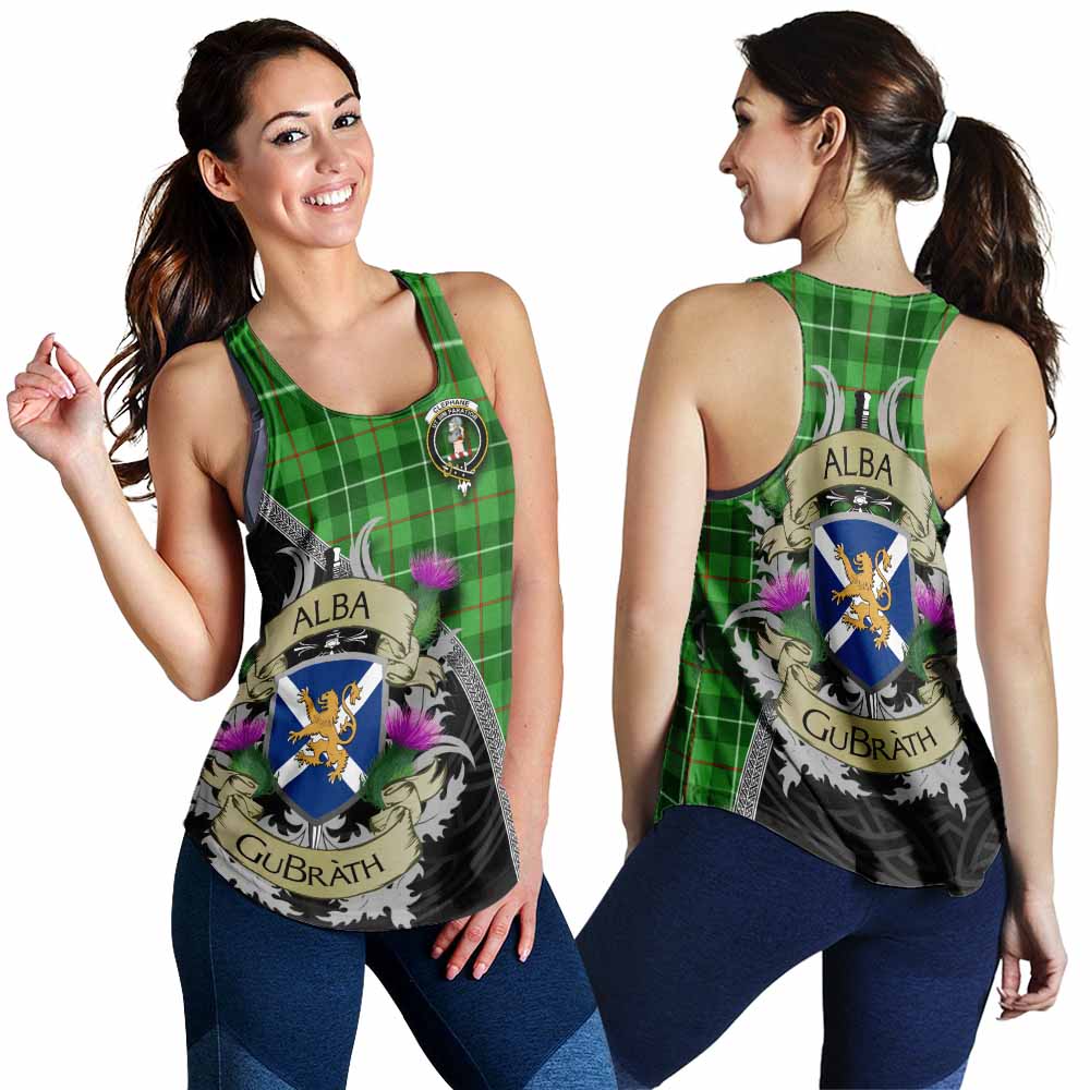 Clephane (Clephan) Tartan Family Crest Women's Racerback Tanks Lion Rampant Royal Thistle Shield Celtic Inspired 4XL - Tartan Vibes Clothing