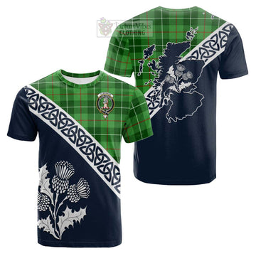 Clephane (Clephan) Tartan Cotton T-shirt Featuring Thistle and Scotland Map Kid's Shirt - Tartan Vibes Clothing