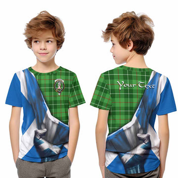 Clephane (Clephan) Tartan Kid T-Shirt with Family Crest Scotland Patriotic Style Youth XL Size14 - Tartan Vibes Clothing