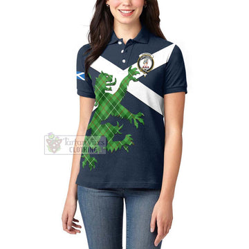 Clephane (Clephan) Tartan Lion Rampant Women's Polo Shirt Proudly Display Your Heritage with Alba Gu Brath and Clan Name Women - Tartan Vibes Clothing