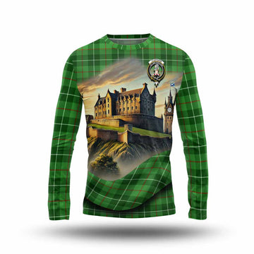 Clephane (Clephan) Tartan Family Crest Long Sleeve T-Shirt with Scottish Ancient Castle Style Unisex - Tartan Vibes Clothing