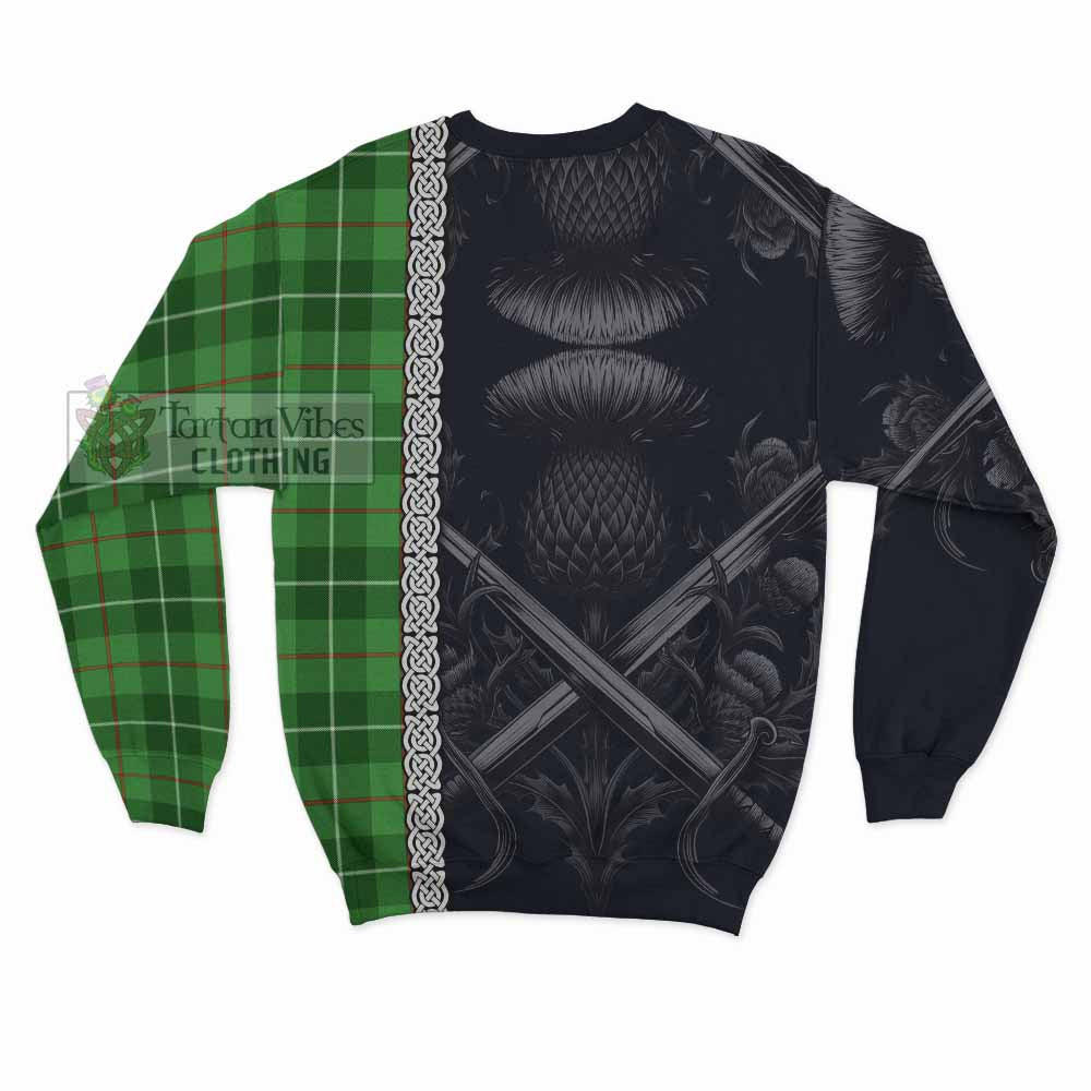 Tartan Vibes Clothing Clephane (Clephan) Tartan Sweatshirt with Family Crest Cross Sword Thistle Celtic Vibes