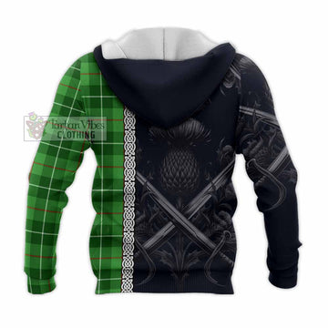 Clephane (Clephan) Tartan Knitted Hoodie with Family Crest Cross Sword Thistle Celtic Vibes - Tartan Vibes Clothing