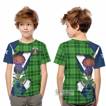 Tartan Vibes Clothing Clephane (Clephan) Tartan Family Crest Kid T-Shirt Scottish Thistle Celtic Inspired