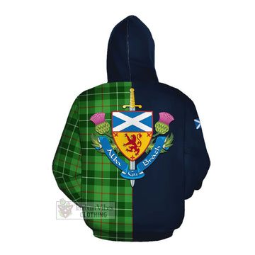 Clephane (Clephan) Tartan Cotton Hoodie Alba with Scottish Lion Royal Arm Half Style Pullover Hoodie - Tartan Vibes Clothing