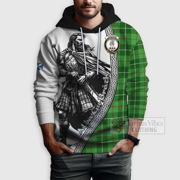 Clephane (Clephan) Tartan Clan Crest Hoodie with Highlander Warrior Celtic Style - Tartan Vibes Clothing