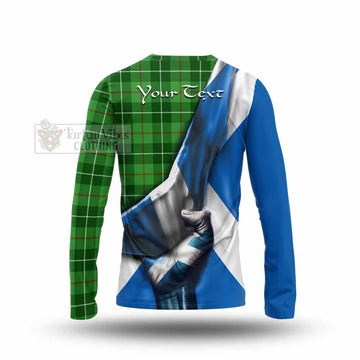 Clephane (Clephan) Tartan Long Sleeve T-Shirt with Family Crest Scotland Patriotic Style - Tartan Vibes Clothing
