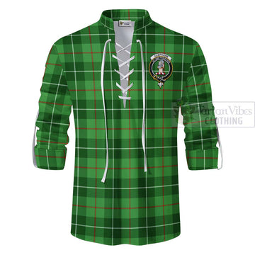 Clephane (Clephan) Tartan Ghillie Kilt Shirt with Family Crest Celtic Skull Style - Tartan Vibes Clothing