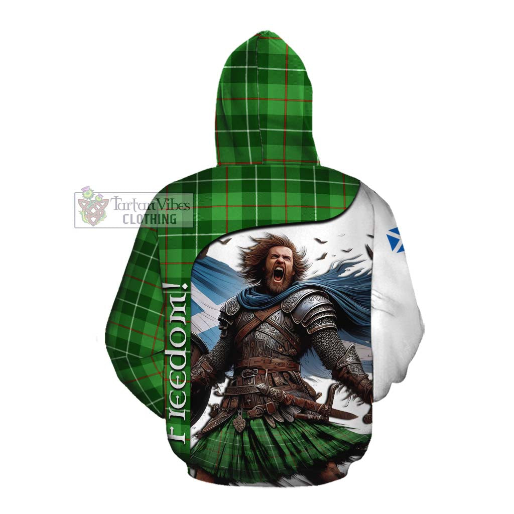 Tartan Vibes Clothing Clephane (Clephan) Crest Tartan Cotton Hoodie Inspired by the Freedom of Scottish Warrior