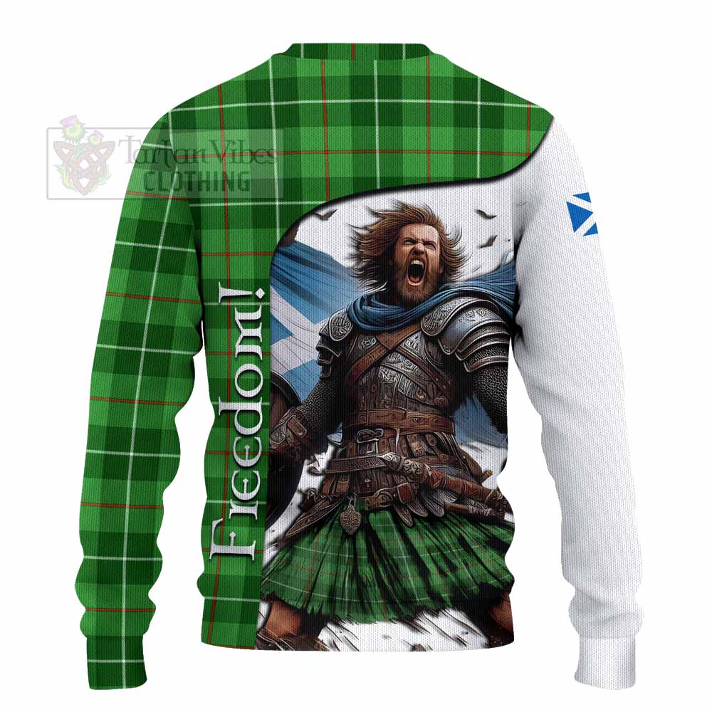 Tartan Vibes Clothing Clephane (Clephan) Crest Tartan Knitted Sweater Inspired by the Freedom of Scottish Warrior