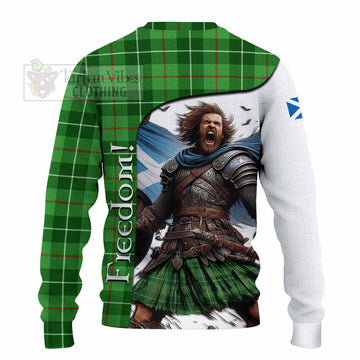 Tartan Vibes Clothing Clephane (Clephan) Crest Tartan Knitted Sweater Inspired by the Freedom of Scottish Warrior