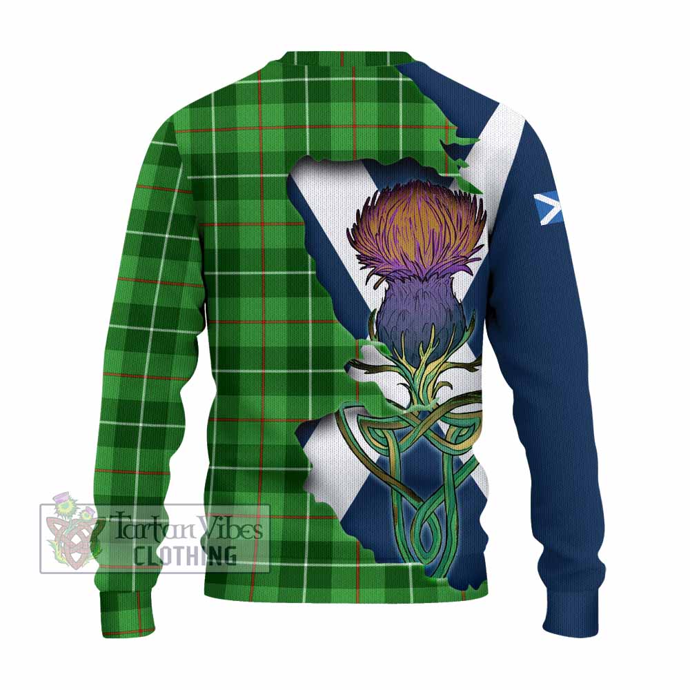 Tartan Vibes Clothing Clephane (Clephan) Tartan Family Crest Knitted Sweater Scottish Thistle Celtic Inspired