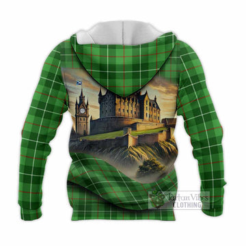 Clephane (Clephan) Tartan Family Crest Knitted Hoodie with Scottish Ancient Castle Style - Tartan Vibes Clothing