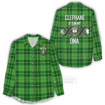 Tartan Vibes Clothing Clephane (Clephan) Tartan Women's Casual Shirt with Family Crest DNA In Me Style