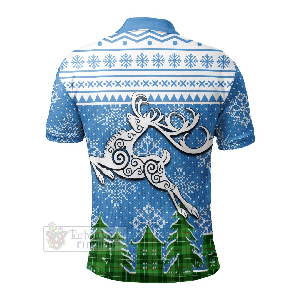 Tartan Vibes Clothing Clephane (Clephan) Clan Christmas Polo Shirt Celtic Reindeer Style