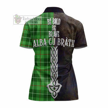 Clephane (Clephan) Tartan Family Crest Women's Polo Shirt Alba Gu Brath Be Brave Lion Ancient Style - Tartan Vibes Clothing