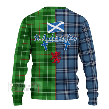 Clephane (Clephan) Tartan Knitted Sweater Happy St. Andrew's Day Half Tartan Style - Tartan Vibes Clothing