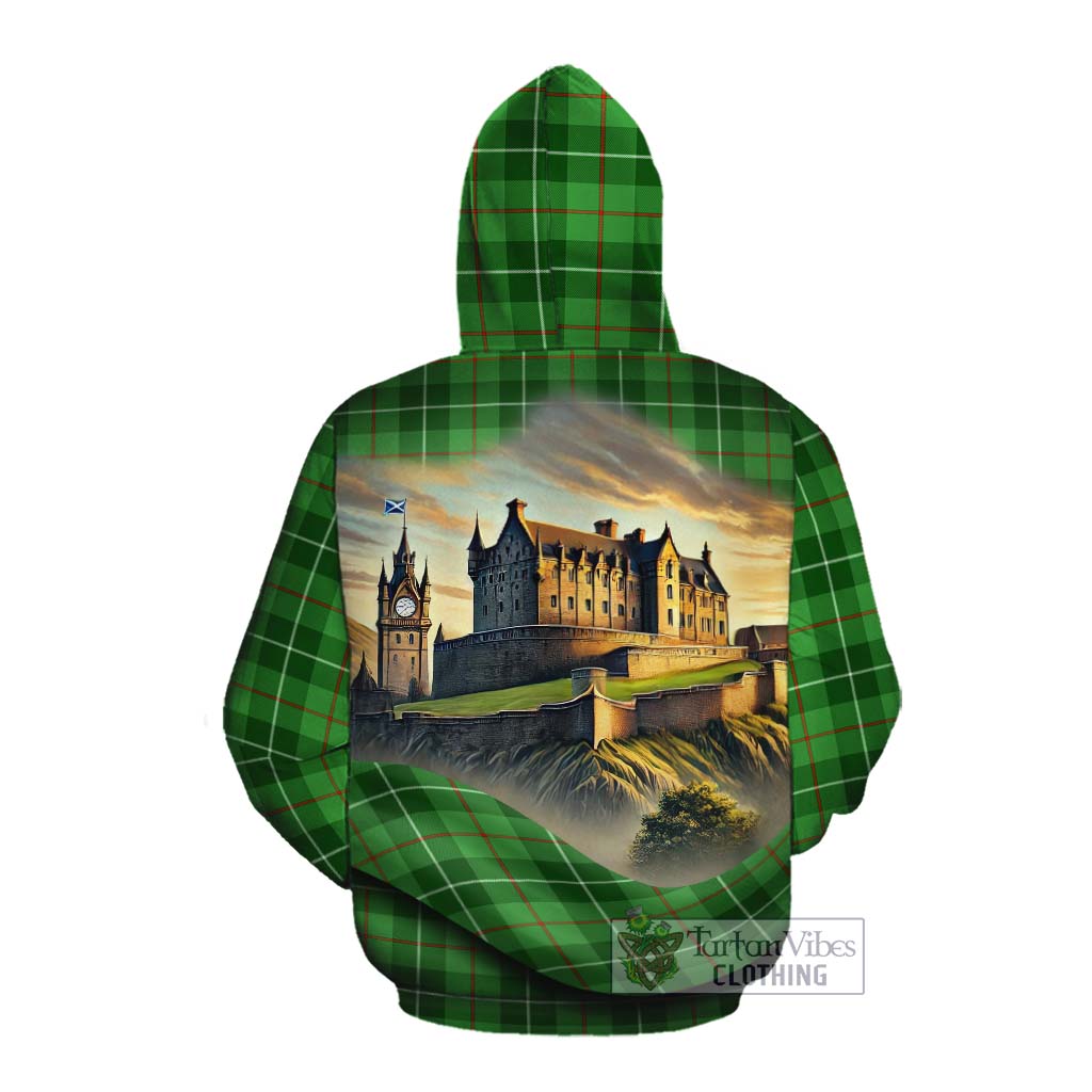 Clephane (Clephan) Tartan Family Crest Cotton Hoodie with Scottish Ancient Castle Style Pullover Hoodie - Tartan Vibes Clothing