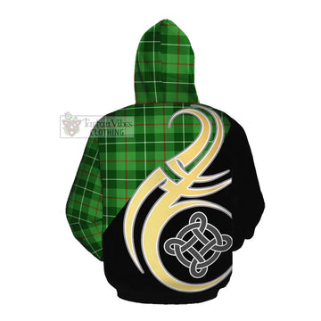 Clephane (Clephan) Tartan Cotton Hoodie with Family Crest and Celtic Symbol Style Pullover Hoodie - Tartan Vibes Clothing