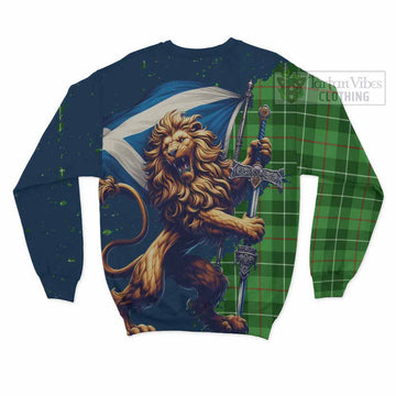 Clephane (Clephan) Tartan Family Crest Sweatshirt with Scottish Majestic Lion - Tartan Vibes Clothing