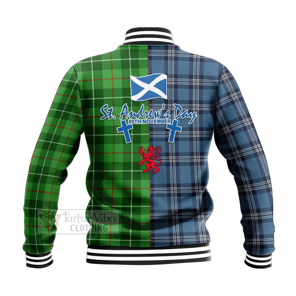 Clephane (Clephan) Tartan Baseball Jacket Happy St. Andrew's Day Half Tartan Style - Tartan Vibes Clothing