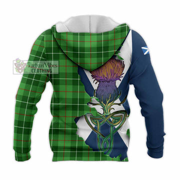Tartan Vibes Clothing Clephane (Clephan) Tartan Family Crest Knitted Hoodie Scottish Thistle Celtic Inspired