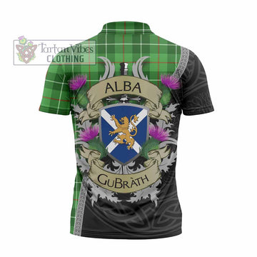 Clephane (Clephan) Tartan Family Crest Zipper Polo Shirt Lion Rampant Royal Thistle Shield Celtic Inspired - Tartan Vibes Clothing