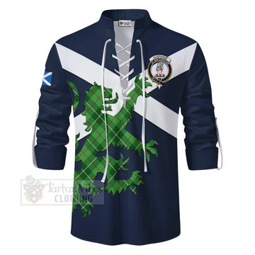 Clephane (Clephan) Tartan Lion Rampant Ghillie Kilt Shirt Proudly Display Your Heritage with Alba Gu Brath and Clan Name - Tartan Vibes Clothing