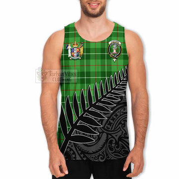 Clephane (Clephan) Crest Tartan Men's Tank Top with New Zealand Silver Fern Half Style - Tartan Vibes Clothing