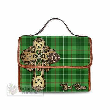 Tartan Vibes Clothing Clephane (Clephan) Tartan Waterproof Canvas Bag Golden Thistle Celtic Cross Style