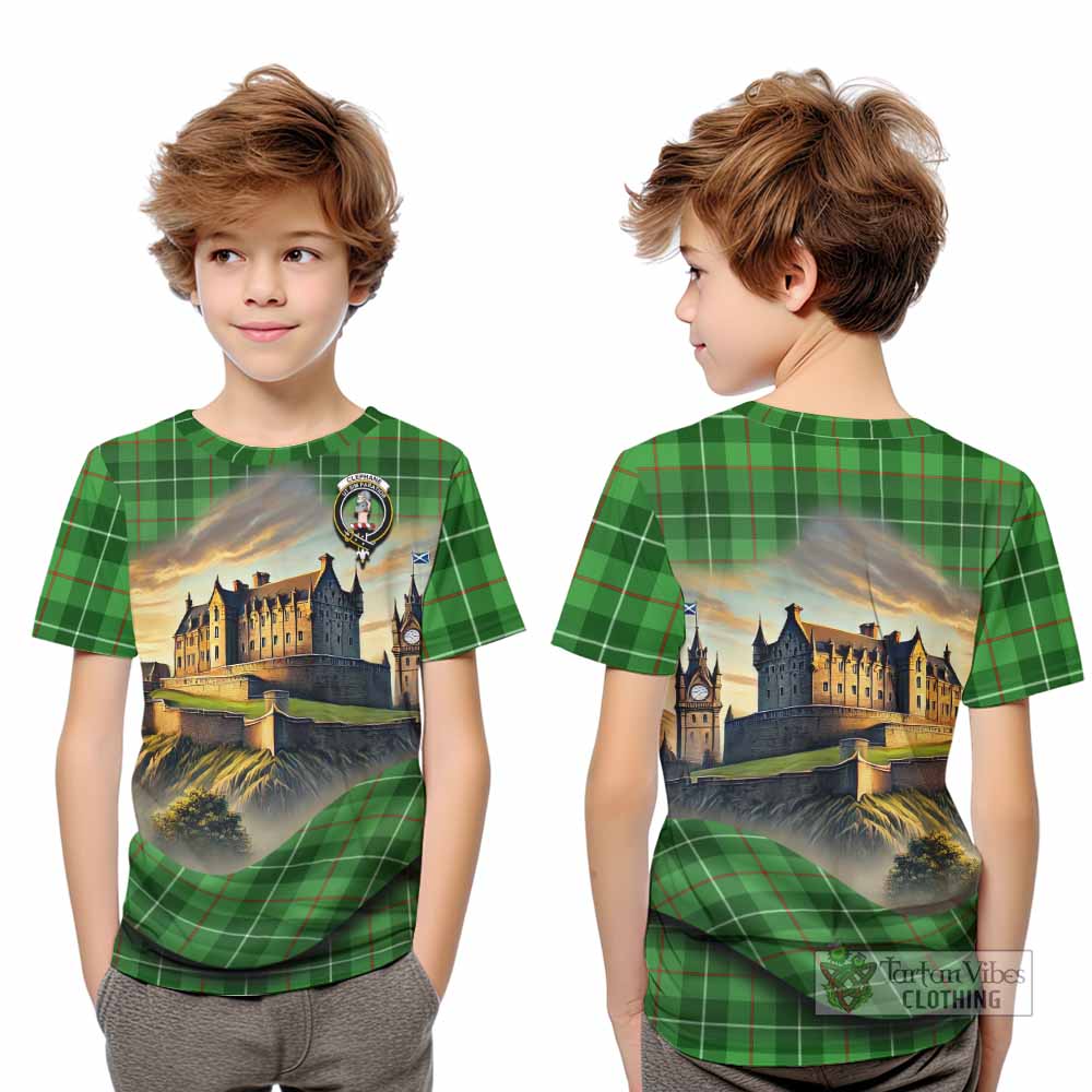 Clephane (Clephan) Tartan Family Crest Kid T-Shirt with Scottish Ancient Castle Style - Tartan Vibes Clothing
