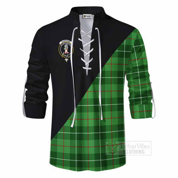 Clephane (Clephan) Tartan Ghillie Kilt Shirt with Family Crest and Military Logo Style - Tartan Vibes Clothing