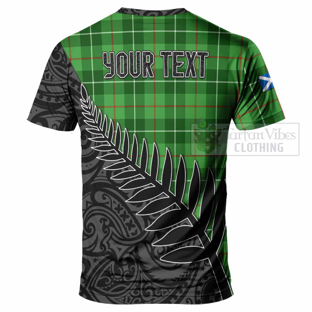 Clephane (Clephan) Crest Tartan T-Shirt with New Zealand Silver Fern Half Style - Tartan Vibes Clothing