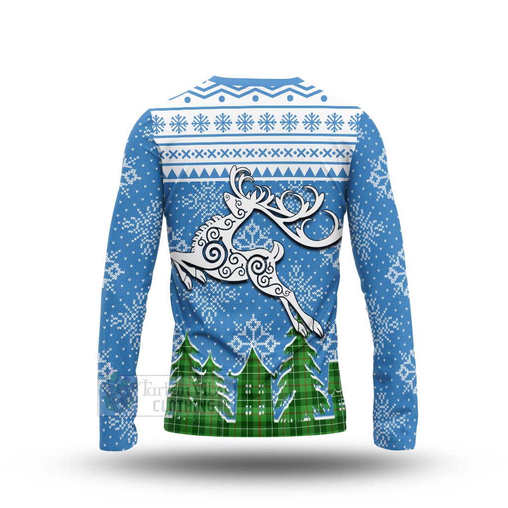 Clephane (Clephan) Clan Christmas Long Sleeve T-Shirt Celtic Reindeer Style - Tartan Vibes Clothing