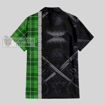 Clephane (Clephan) Tartan Hawaiian Shirt with Family Crest Cross Sword Thistle Celtic Vibes - Tartan Vibes Clothing