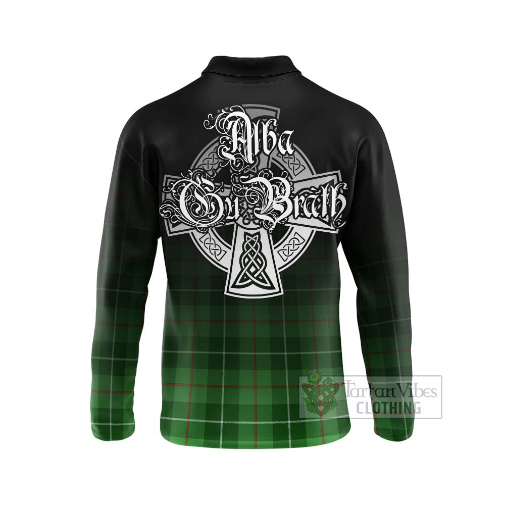Clephane (Clephan) Tartan Long Sleeve Polo Shirt Featuring Alba Gu Brath Family Crest Celtic Inspired - Tartan Vibes Clothing