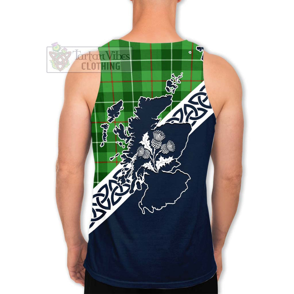 Clephane (Clephan) Tartan Men's Tank Top Featuring Thistle and Scotland Map - Tartan Vibes Clothing