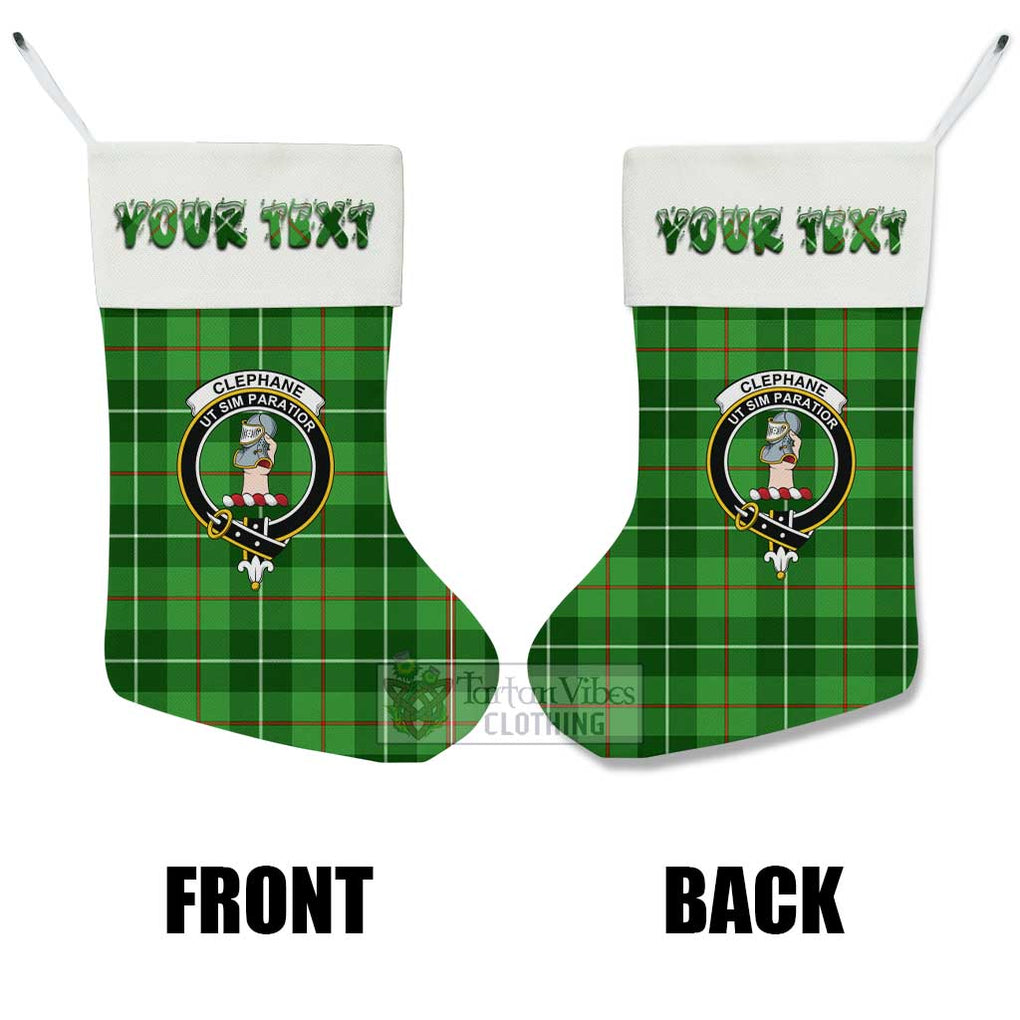 Clephane (Clephan) Tartan Family Crest Christmas Stocking with Personalized Text - Tartan Vibes Clothing