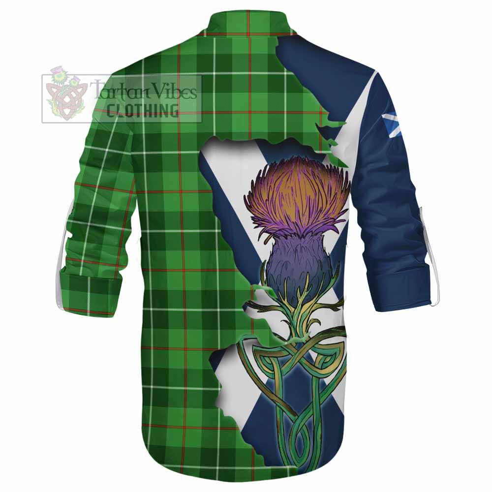 Tartan Vibes Clothing Clephane (Clephan) Tartan Family Crest Ghillie Kilt Shirt Scottish Thistle Celtic Inspired