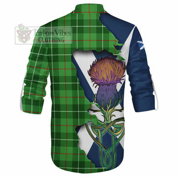 Tartan Vibes Clothing Clephane (Clephan) Tartan Family Crest Ghillie Kilt Shirt Scottish Thistle Celtic Inspired