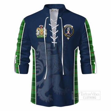 Clephane (Clephan) Tartan Ghillie Kilt Shirt with Family Crest and Lion Rampant Vibes Sport Style - Tartan Vibes Clothing
