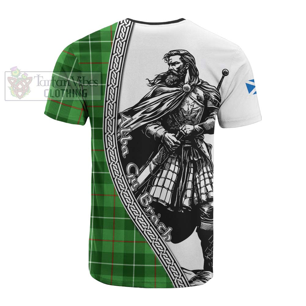 Clephane (Clephan) Tartan Clan Crest Cotton T-shirt with Highlander Warrior Celtic Style - Tartan Vibes Clothing
