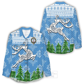 Clephane (Clephan) Clan Christmas Women's Casual Shirt Celtic Reindeer Style