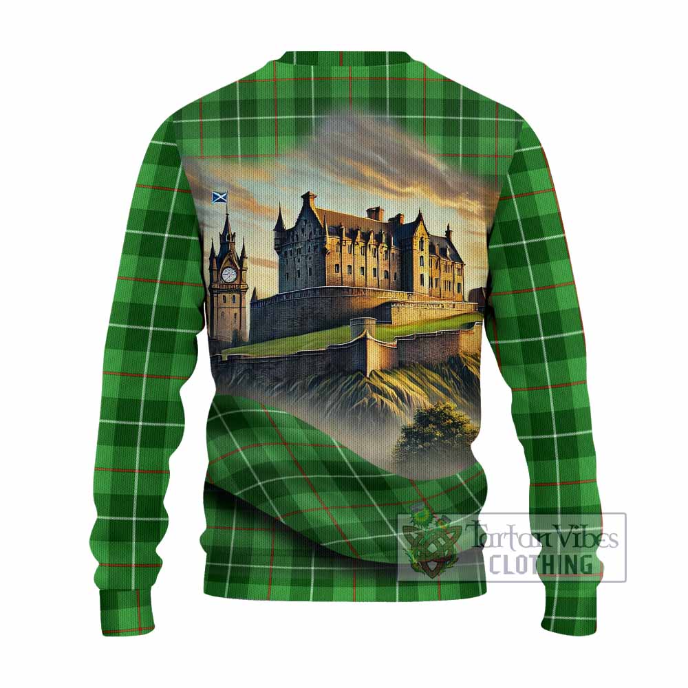 Clephane (Clephan) Tartan Family Crest Knitted Sweater with Scottish Ancient Castle Style - Tartan Vibes Clothing