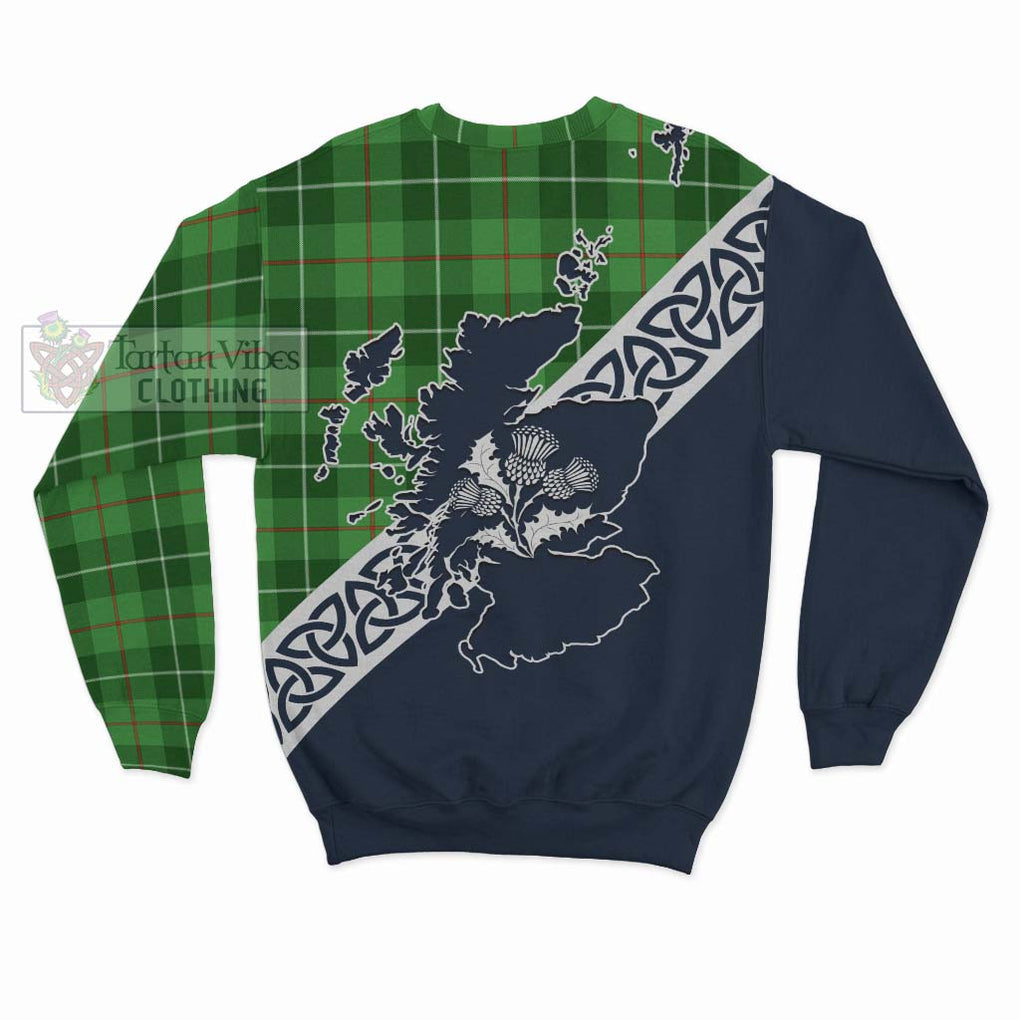 Tartan Vibes Clothing Clephane (Clephan) Tartan Sweatshirt Featuring Thistle and Scotland Map