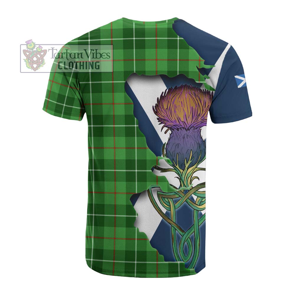 Tartan Vibes Clothing Clephane (Clephan) Tartan Family Crest Cotton T-shirt Scottish Thistle Celtic Inspired